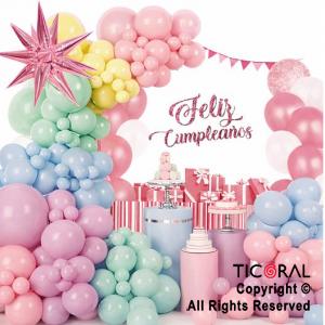 SET DE GLOBOS ARCO XL FELIZ CUMPLEA�OS PASTEL XSR 72 UNIDADES